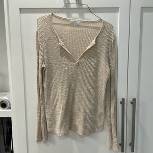 Beige long sleeve tee